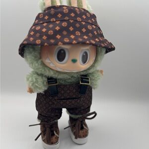 Labubu Luxury Outfit Hat Overalls and Shoes - Nrown